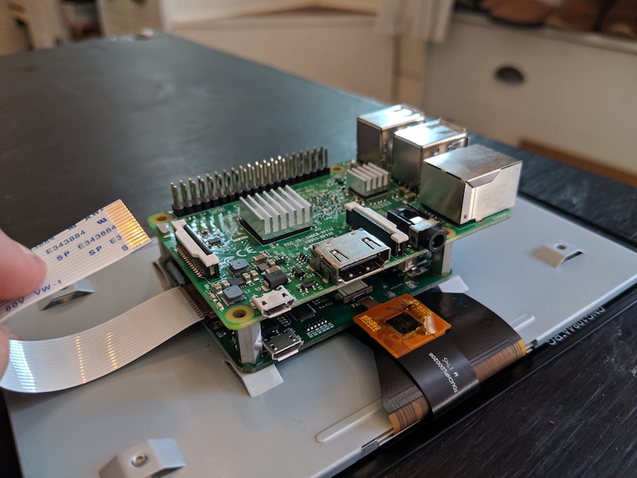 Attaching the ribbon cable to the Raspberry Pi
