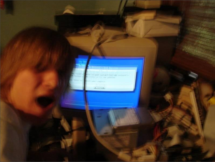 Me as a kid building a computer from parts picked from the dump